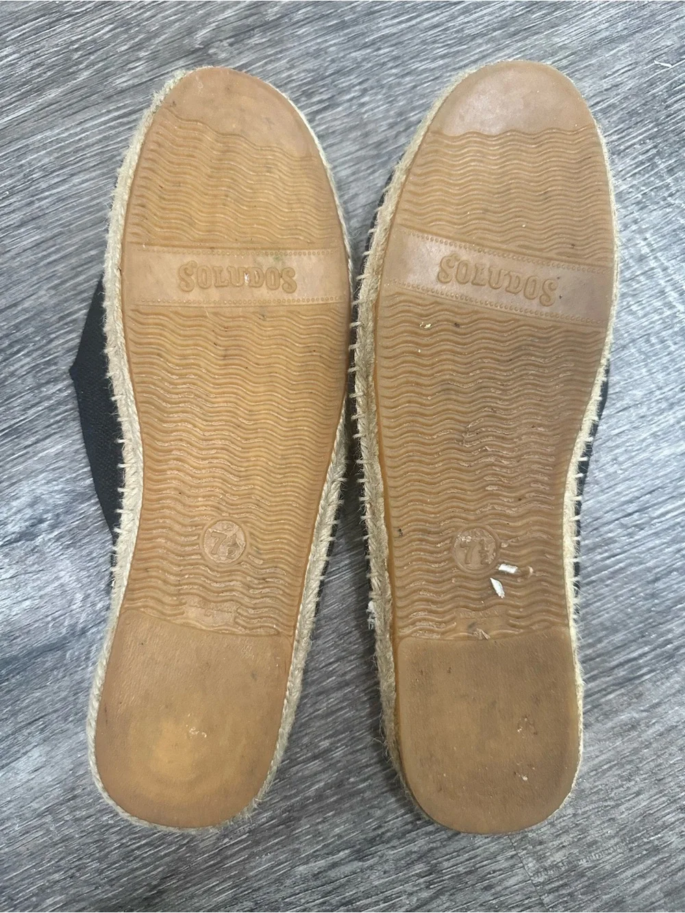Soludos Black Espadrille Slip-Ons with Yellow Embroidery